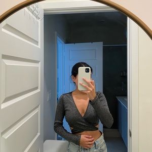 Fancy tie up crop top  Forever 21